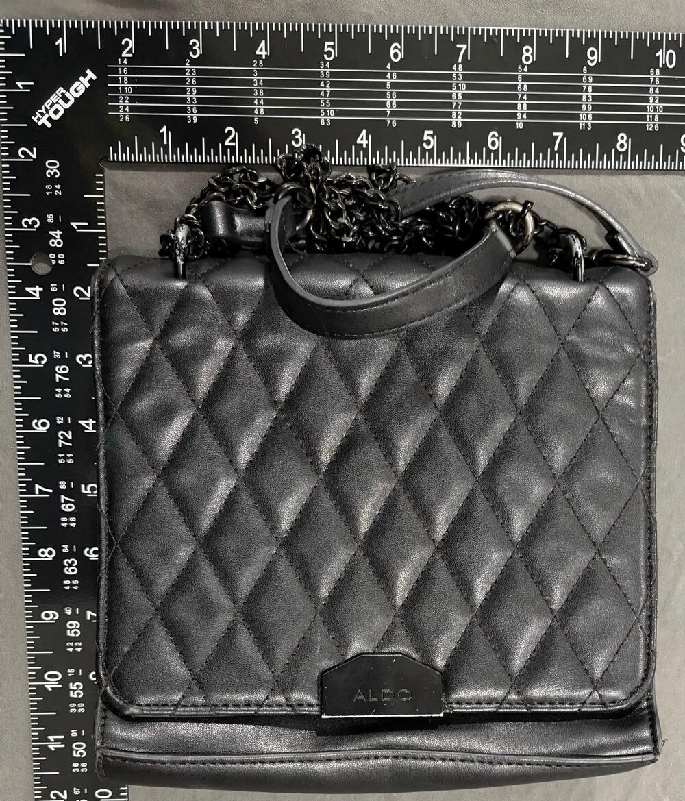Aldo Black Quilted Faux Leather Small Crossbody Shoulder Bag Handbag